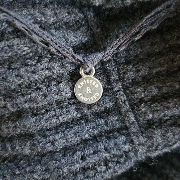 Anthropologie KNITTED & KNOTTED Posie Cardigan Lrg Gray Elbow Balloon Sleeve - Picture 8 of 11